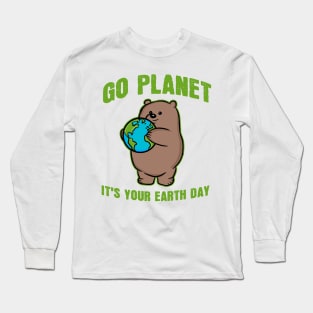 Go Planet It's Your Earth Day Grizzly Bear Long Sleeve T-Shirt